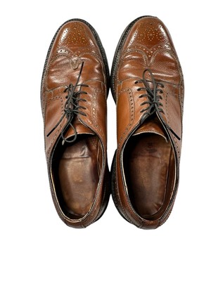 Florsheim Mens Vintage Size 10 C Brown Leather Wingtip Derby  display picture 1