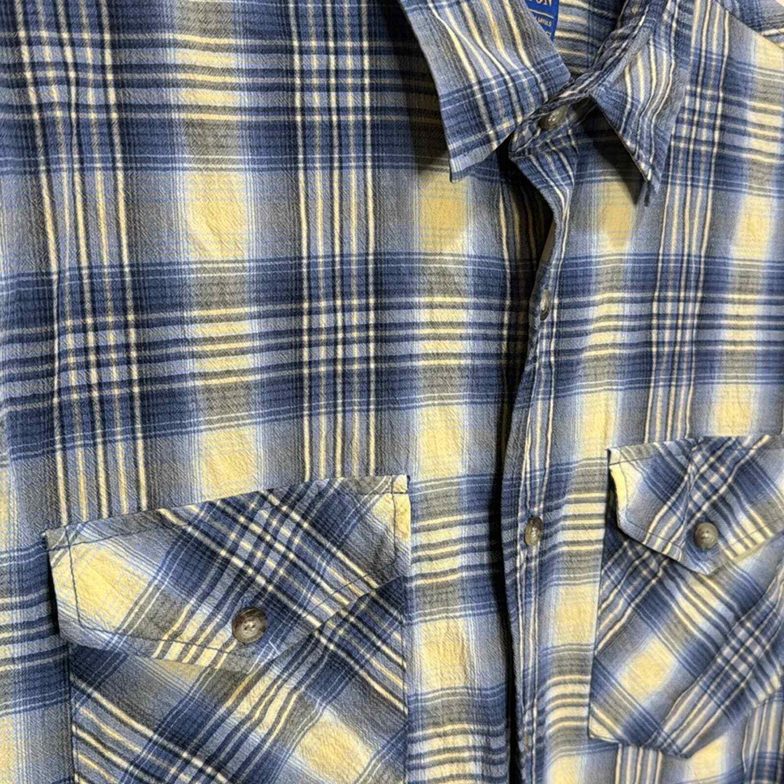 Pendleton Blue Plaid Tracker Button Up Shirt Size… - image 5