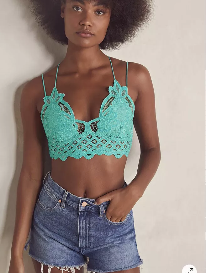 Free People Women's Large FP One Adella Bralette Aqua, New! MSRP $38