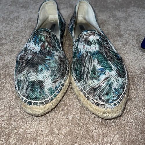 REPLAY FLORAL Flat Canvas Espadrille Slide Size 10