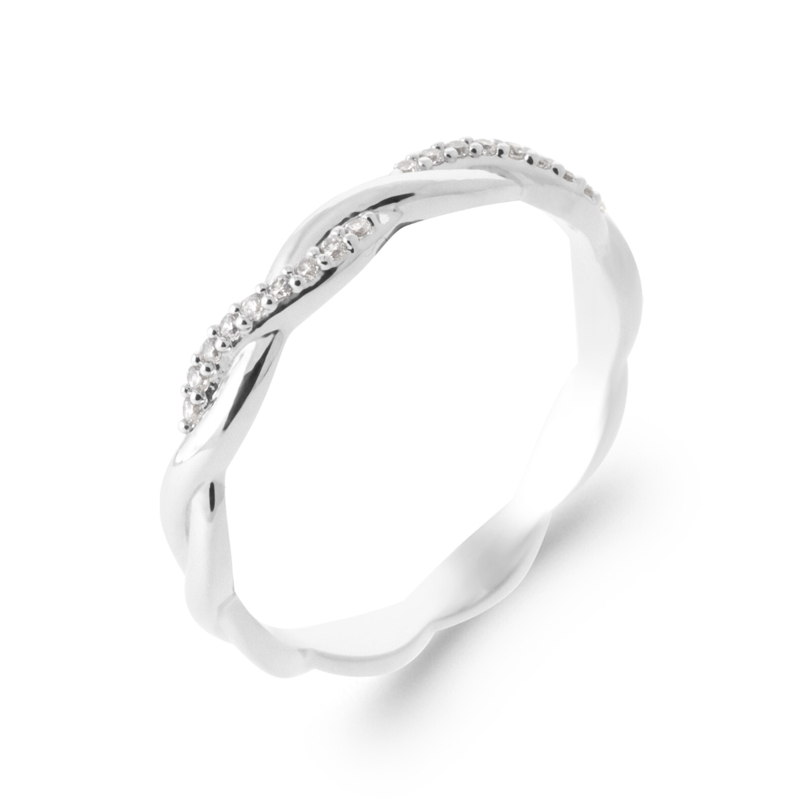 Bague en argent 925 rhodié double rang et zirconium le cadeau idéal