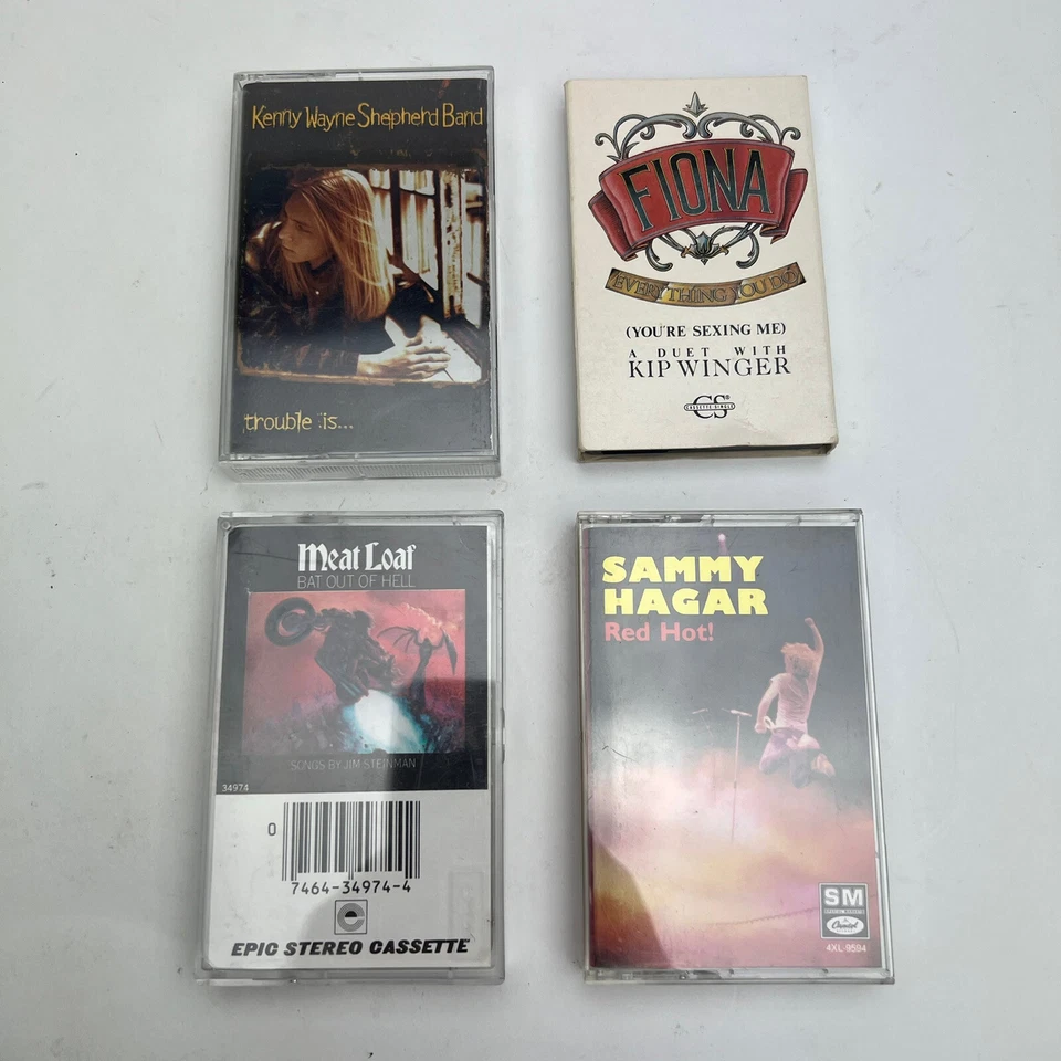 Lot of 4 Vintage 1980's Rock Music Cassette Tapes Sammy Hagar Meat Load Fiona Foto 3 de 4