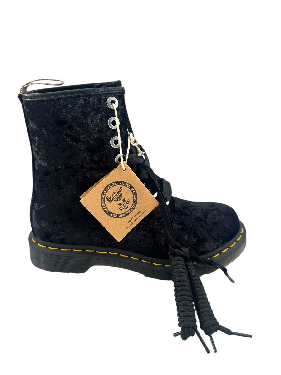 Martens 1460 Vegan Crushed Velvet Lace Up Boots Size Women's