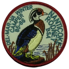 Del - Mar - Va DE Rodney Nanticoke 85-86 Winter Camper Camp RED Bdr (RC660)