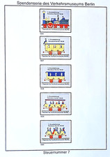5 starych etykiet na zapałki "Spende für Verkehrsmuseum Berlin"