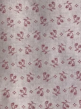 Pink Tiny Flower Buds & Vines Cotton Print On Cream Granny Core 1 Yard x 45 NEW