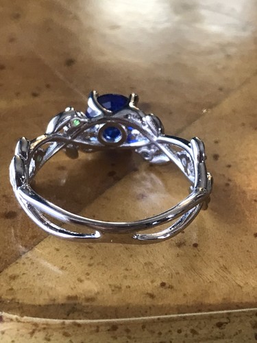 Blue Spinel Chrome Diopside Sterling Silver Ring - Picture 7 of 9