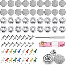 60PCS Gray Car Roof Headliner Repair Kit with Installation Tool, U Color: Gray