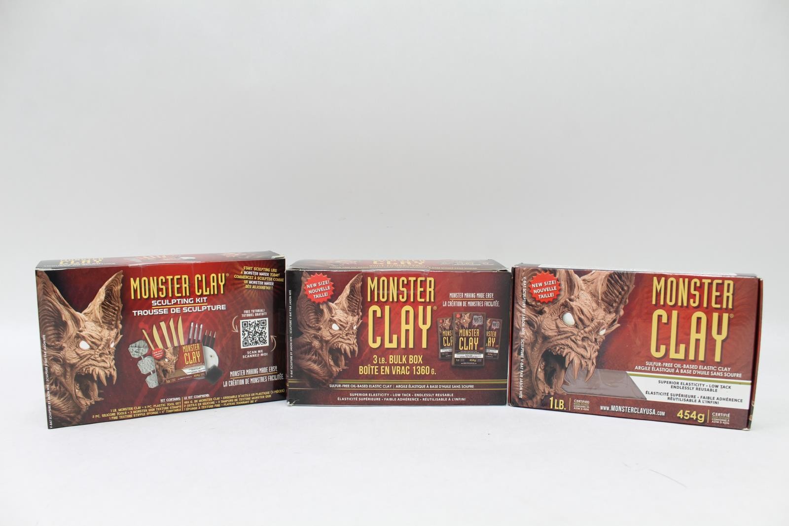 Monster Clay Sculpting Kit w/ Extra 4 lbs. of Medium Brown Elastic Clay