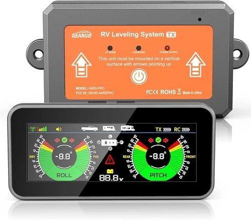 GEARGO RV Leveling System Smart Wireless Leveler - Real-Time Alerts Trailer
