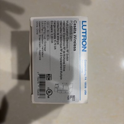 Lutron Caséta Wireless Multi-Location Electronic RF Switch Model PD-6ANS-WH