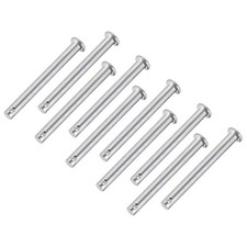 Single Hole Clevis Pins,6mm x 60mm Flat Head Zinc-Plating Steel  10 Pcs