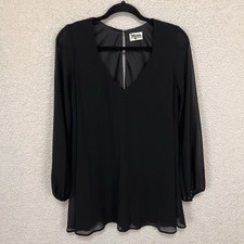 Show Me Your Mumu Donna Michelle Tunic Top Women’s M Black Lined Made in USA