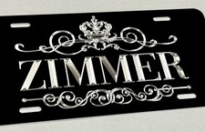 Custom Personalized Crown Car Tag Diamond Etched Engraved License Plate Gift
