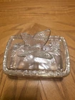VTG Jeanette Glass Butterfly Divided Cigarette/Trinket Box