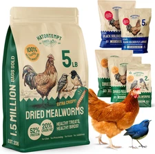 Dried Mealworms 5lb Organic Non-GMO High Protein Feed for Chickens & Birds