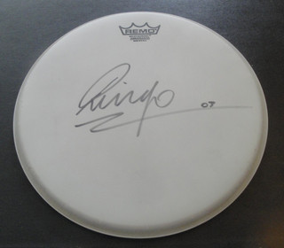 SIGNED RINGO STARR Remco 12.5" Drumhead 2003