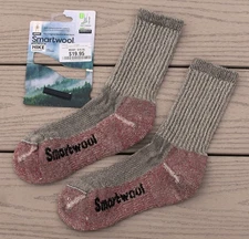 NWT SMARTWOOL Hike Classic Edition Light Cushion Women's Crew Socks-M @$20 TAUPE