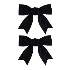 2 Pcs Cute Black Velvet Hair Bow Clips 3" Bowknot Alligator Clip Barrettes Ha...