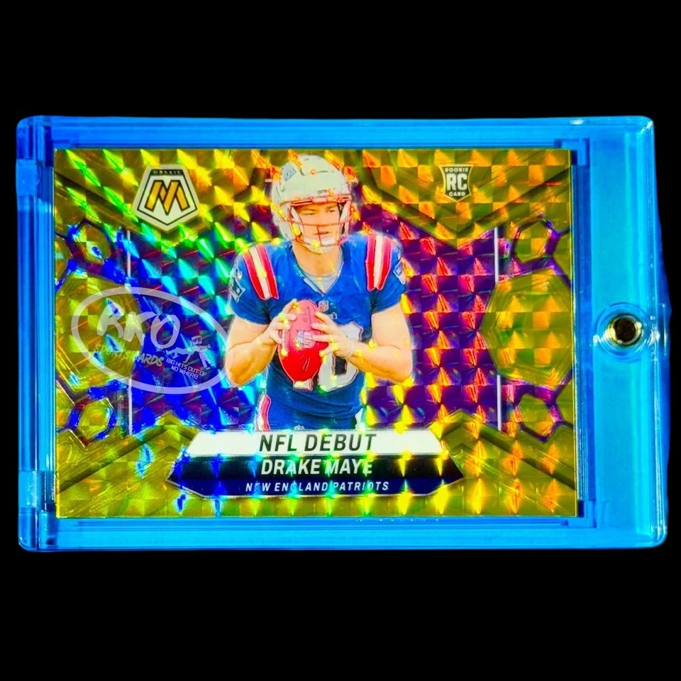 Drake Maye RARE ROOKIE RC GOLD MOSAIC REFRACTOR INVESTMENT CARD SSP PATRIOTS - Image 4 of 4