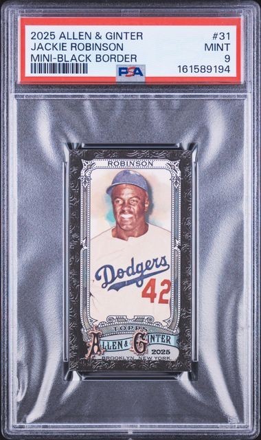 Jackie Robinson 2025 Topps A & G MINI—BLACK BORDER #31 PSA 9 MINT HOF