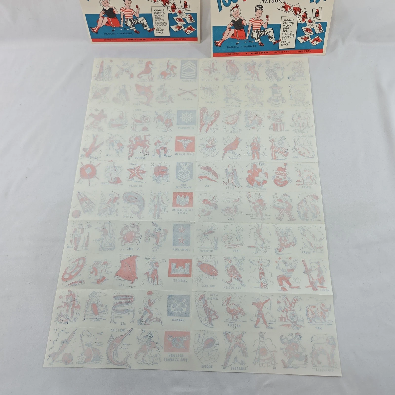 Vintage 1962 Washable Tattoo Sheet Kockamamies - A.J. Wildman NY USA - NEW NOS - product detail image 20