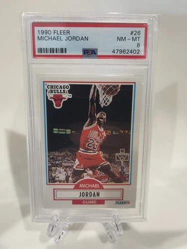 1990-91 Fleer - Michael Jordan #26 Black Line PSA 8 Bulls