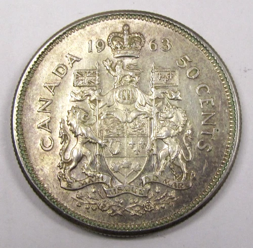 Canada 1963 Fifty Cent Sliver Circulated World Coin KM# 46
