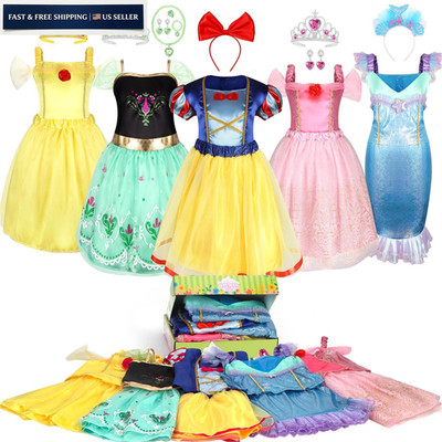 HAMSILY Princess Dress Up Clothes for Little Girls 3 4 3-6 year old, Colorful