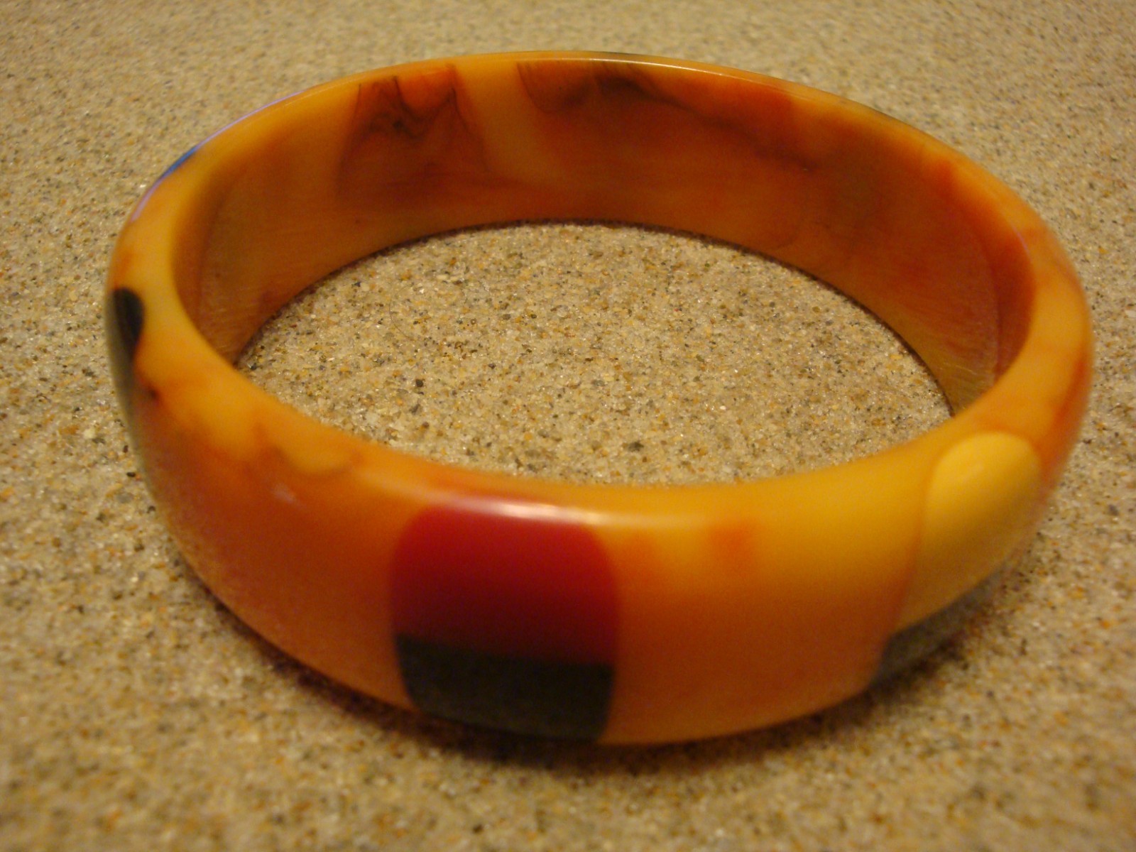 Marbled  Shultz Bakelite Bracelet! Multi Colored … - image 9