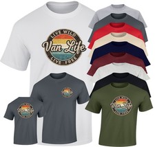 Vanlife T-Shirt DTF Printed van life live wild live free retro Camping Design