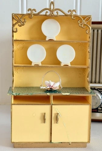 Vintage Ideal Petite Princess Fantasy Furniture Yellow Cupboard Hutch