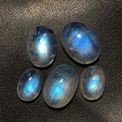 AAAAA Amazing Blue Fire Rainbow Moonstone Oval Shape Cabochon Size 9X13-13X18 MM