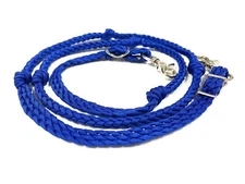 Round Barrel reins with  knots Hand Braided Paracord Electric Blue horse tack