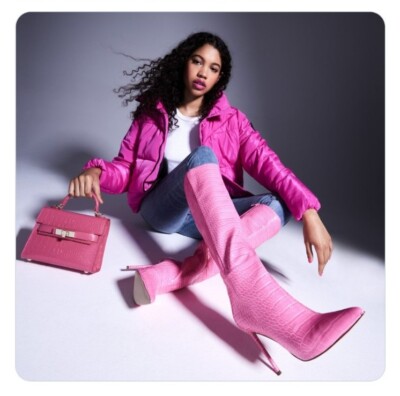 【関税/送料無料】Steve Madden STYLISH MAGENTA HEELED MULES Steve Madden Idina Pink Knee-High Heel Boots Barbie