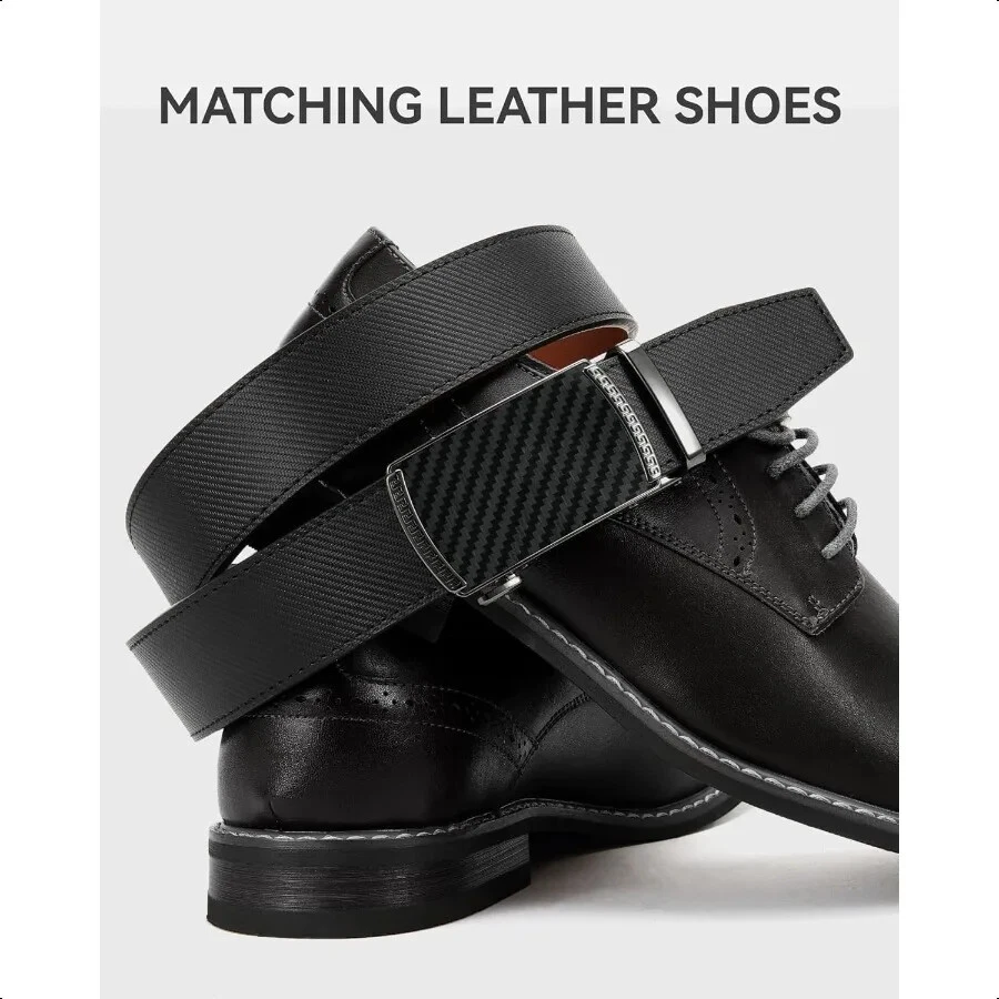 CHAOREN Mens Belt Leather Ratchet Belt Customizable Fit Effortless Style 35mm - Image 4 of 4