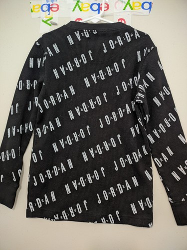 Jordan Brand Shirt Boys S Long Sleeve Thermal Waffle AOP Monogram Cotton 8-10 - Picture 9 of 13