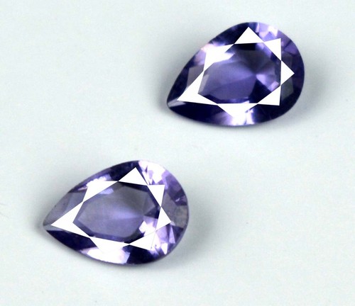 1.05 Ct/5 mm Natural Violet Iolite Gemstone Pair Pear Cut Certified GN44 - Picture 4 of 7