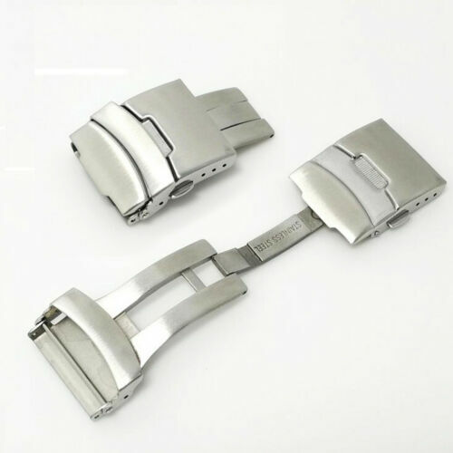 Bracelet Buckle Stainless Steel 18mm Push Button Deployment Watch milled  Clasp