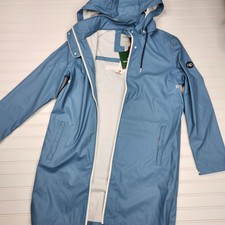 Horseware Ireland Flawed Blue Rain Coat Medium - Zipper Broken - Removable Hood
