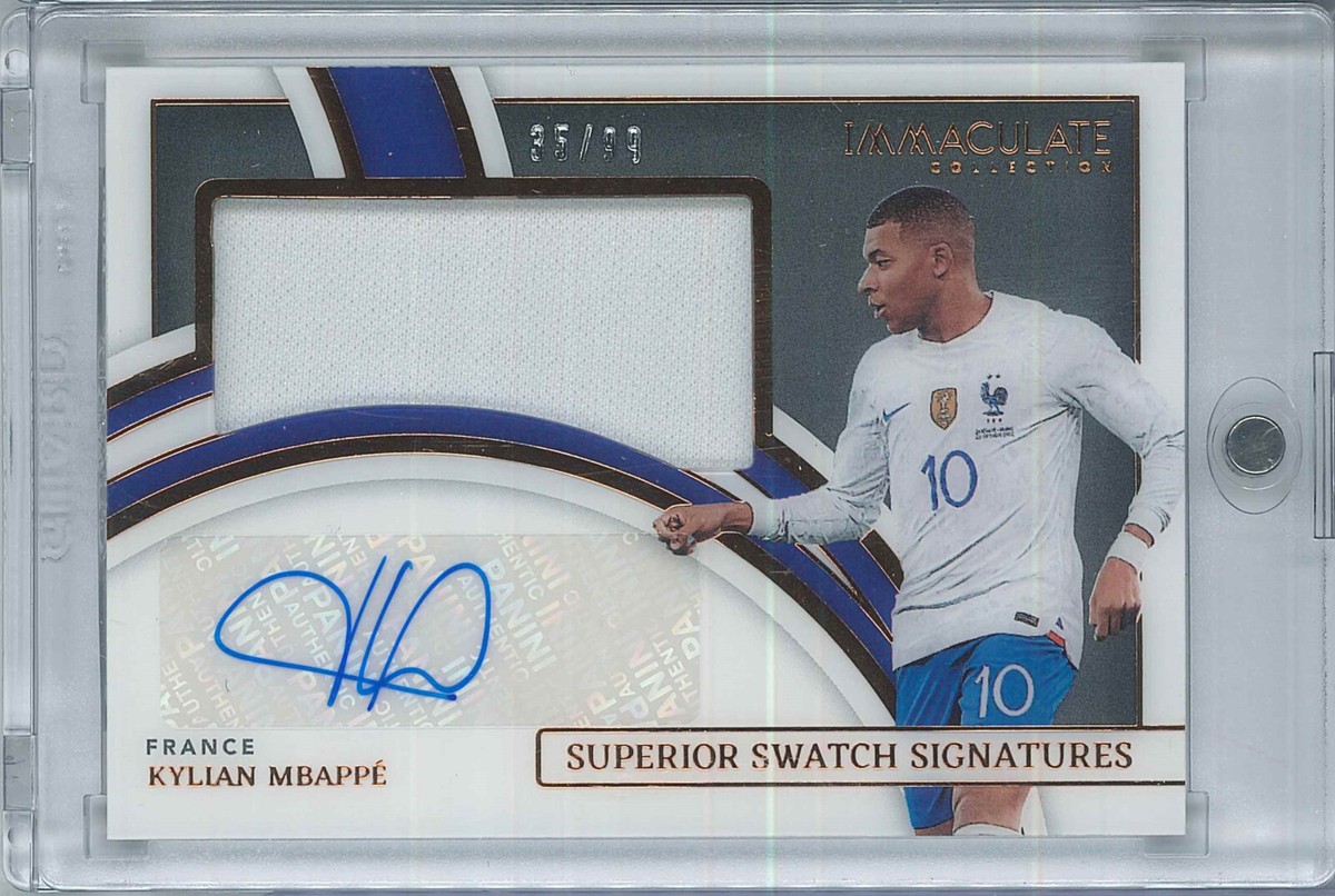 2022-23 Panini Immaculate Soccer Kylian Mbappe Superior Swatch 