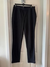 DENIM  CO Duo Stretch Slim Straight Leg Pants BLACK sz SMALL