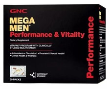 GNC Mega Men Performance  Vitality Vitapak 30 pack