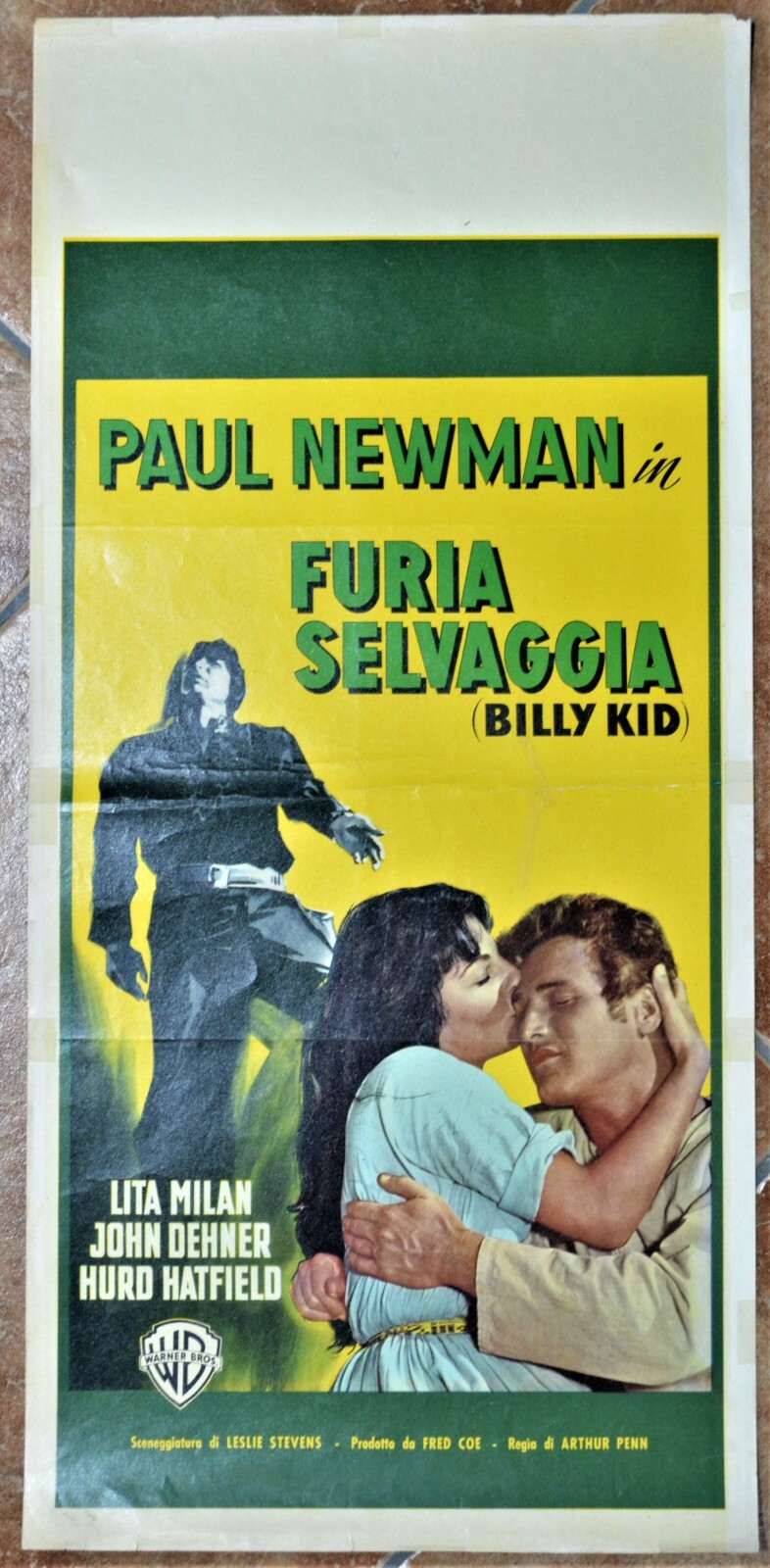 Locandina originale film Furia selvaggia (1958) - Regia di Arthur Penn