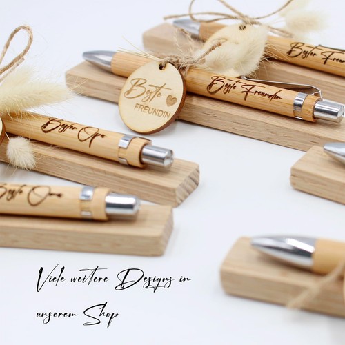 Holz Kugelschreiber Stift mit Gravur Geschenkidee Geschenk 21 Beste Kollegin - Bild 3 von 5