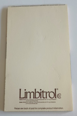 Limbitrol Roche Limbitrol Note Pad Drug Rep Pharmaceutical Advertising 3.5