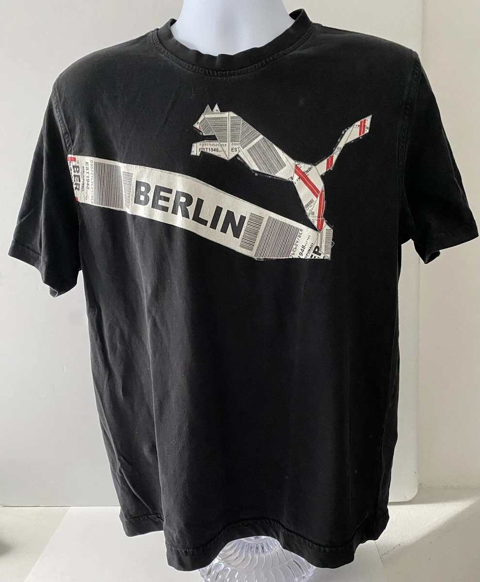 Mand rammelaar Paradox Puma Berlin Ticket Stub Graphic T-Shirt Heavy Cotton Black Size XL | eBay