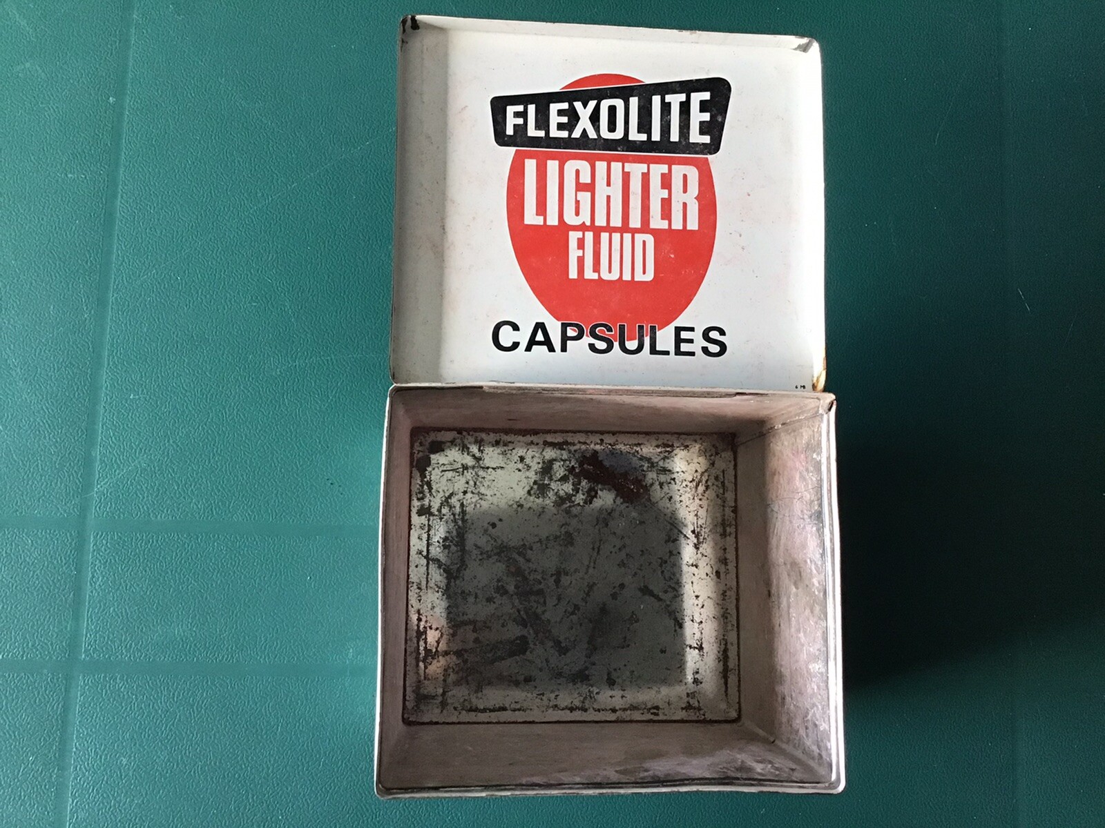 Flexolite Vintage Retro Lighter Fluid Fuel Can Tin Display Garage