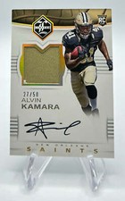 Alvin Kamara 2017 Panini Limited Football Rookie Autograph Patch #27/50 Saints