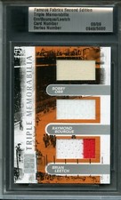 2010 ITG TRIPLE MEMORABILIA BOBBY ORR / RAY BOURQUE / BRIAN LEETCH 9 OF 9